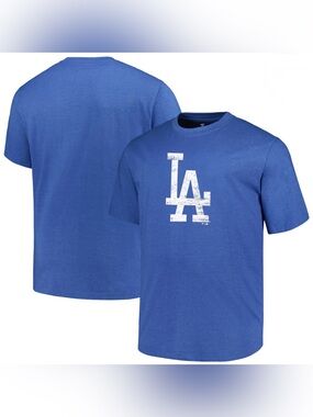 Fabletics Los Angeles Dodgers Weathered Logo Heather Royal Men’s T-Shirt 3XL NWT